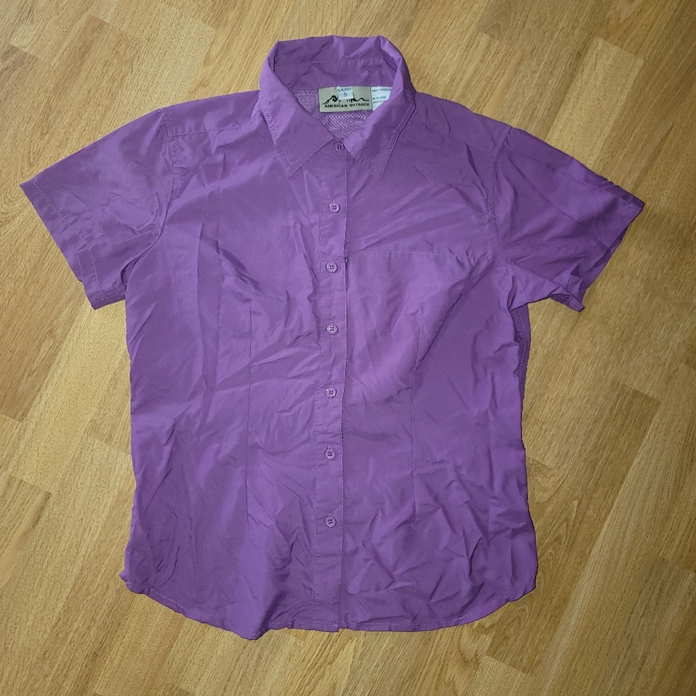American Outback purple spf button shirt